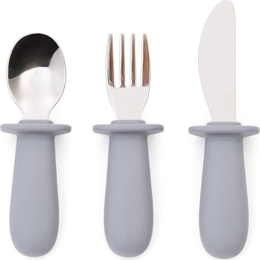 Modrý plastový/ze silikonu dětský příbor 3 ks Lili – Kave Home