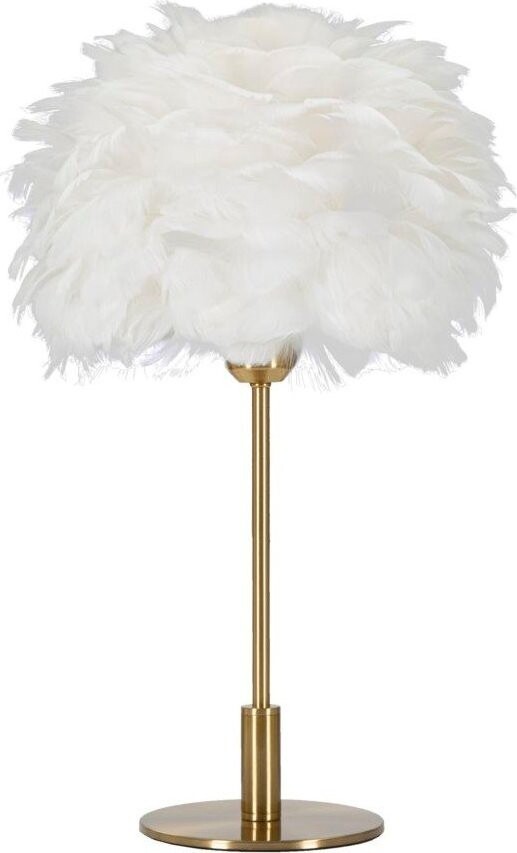 Bílá/ve zlaté barvě stolní lampa (výška 50 cm) Ball Feather – Mauro Ferretti