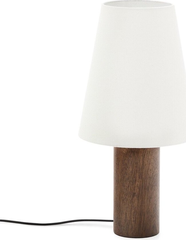 Bílá/v tmavě přírodní barvě stolní lampa s textilním stínidlem (výška 49,5 cm) Marga – Kave Home