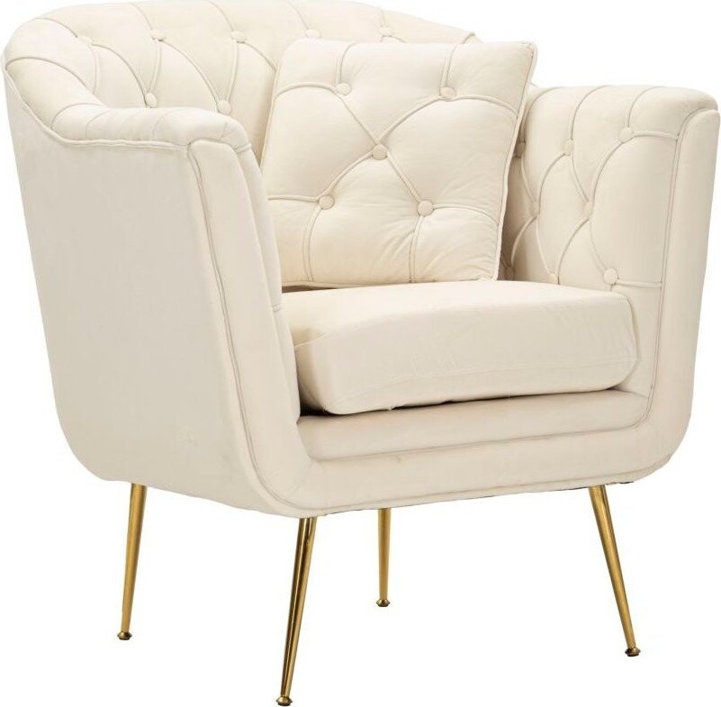 Krémové sametové křeslo Budapest – Mauro Ferretti