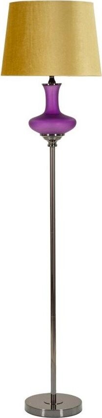 Žlutá/fialová stojací lampa s textilním stínidlem (výška 167 cm) Milva One – Mauro Ferretti