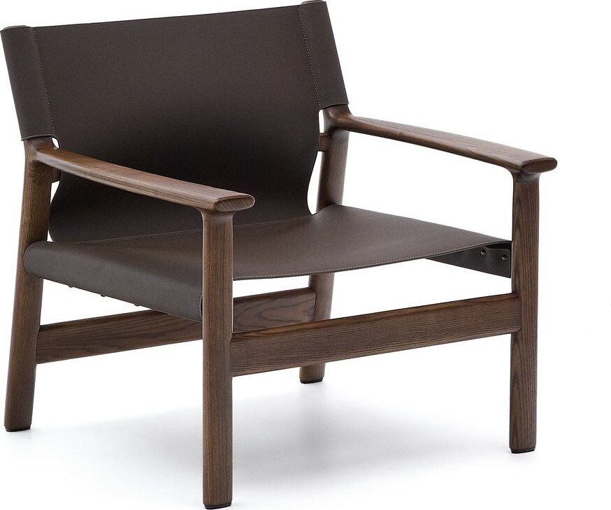 Tmavě hnědé kožené křeslo Jan – Kave Home