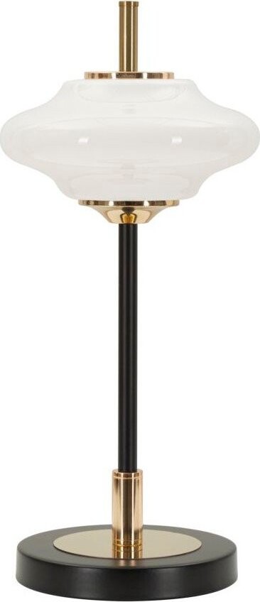 Bílá/černá stolní lampa se skleněným stínidlem (výška 46 cm) Vintage – Mauro Ferretti