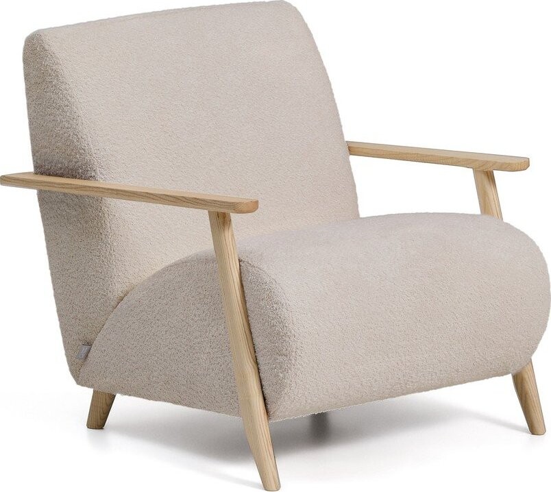 Béžové křeslo z textilie bouclé Meghan – Kave Home