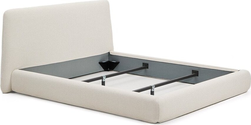 Béžová čalouněná dvoulůžková postel bez roštu 160x200 cm Martina – Kave Home