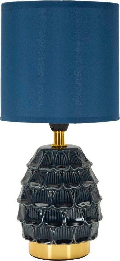 Modrá keramická stolní lampa s textilním stínidlem (výška 30,5 cm) Pigny – Mauro Ferretti