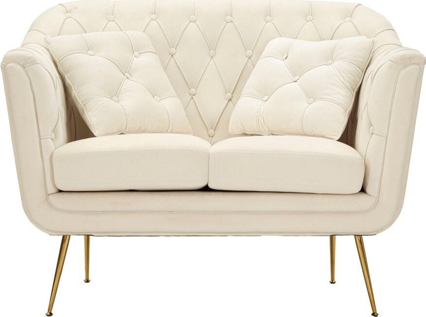 Krémová sametová pohovka 130 cm Budapest – Mauro Ferretti