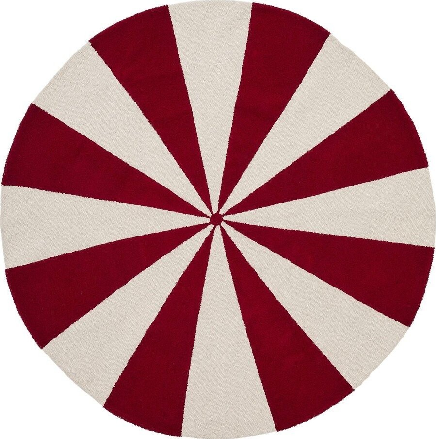Červený/bílý dětský koberec s příměsí bavlny ø100 cm Wirla – Kave Home