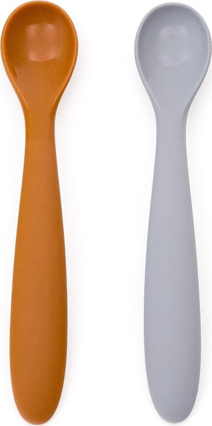 Světle modré/oranžové plastové/ze silikonu dětské lžičky v sadě 2 ks Lili – Kave Home