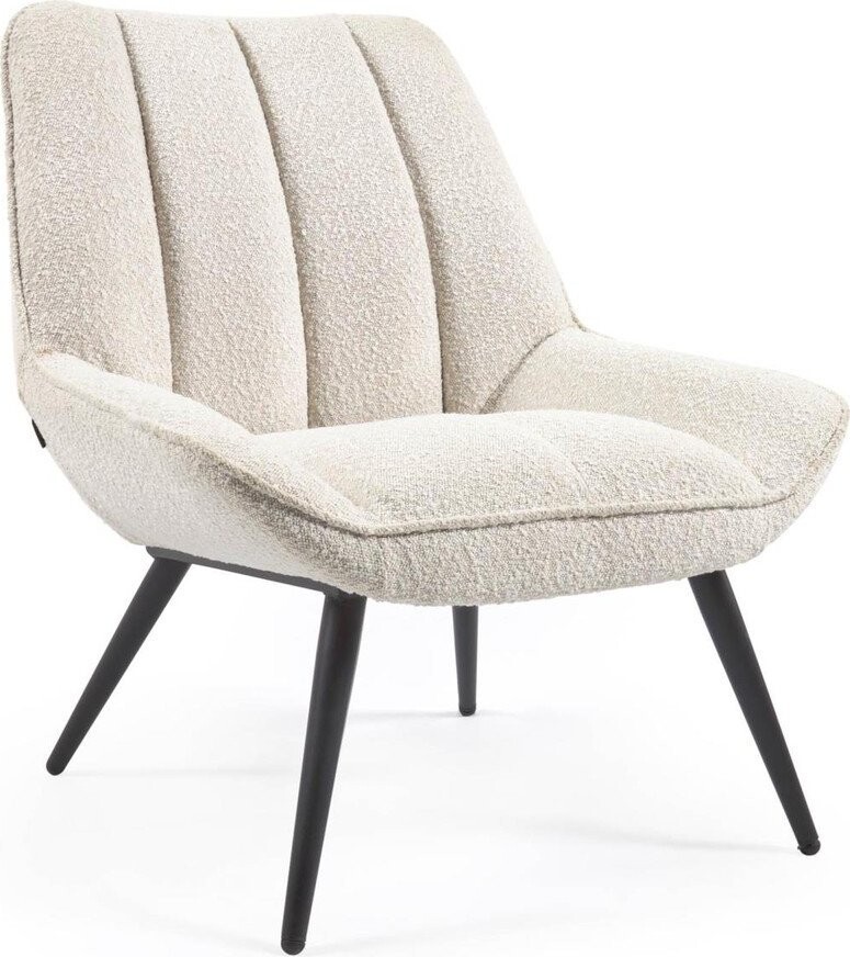 Béžové křeslo z textilie bouclé Marlina – Kave Home