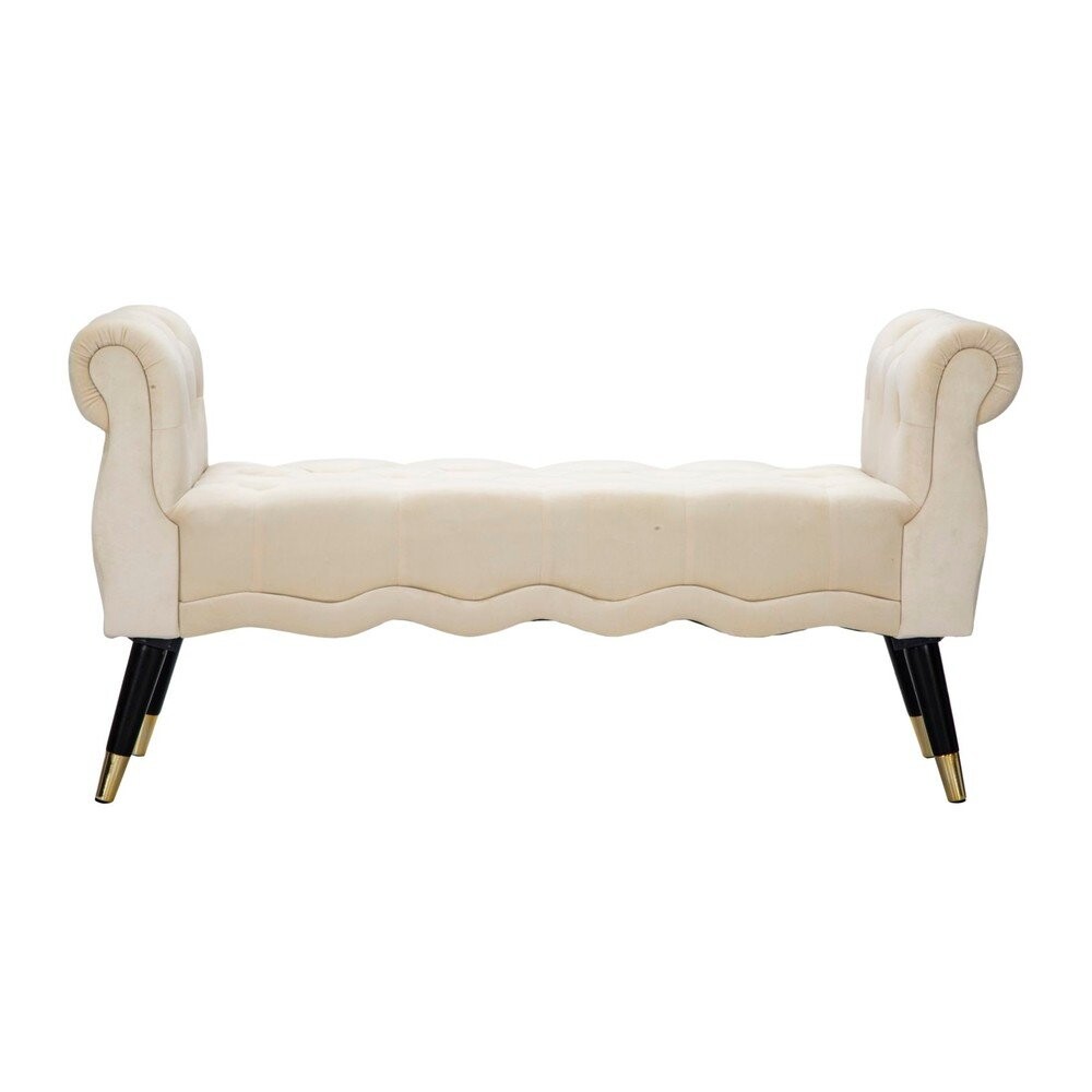 Krémová sametová lavice Paris – Mauro Ferretti