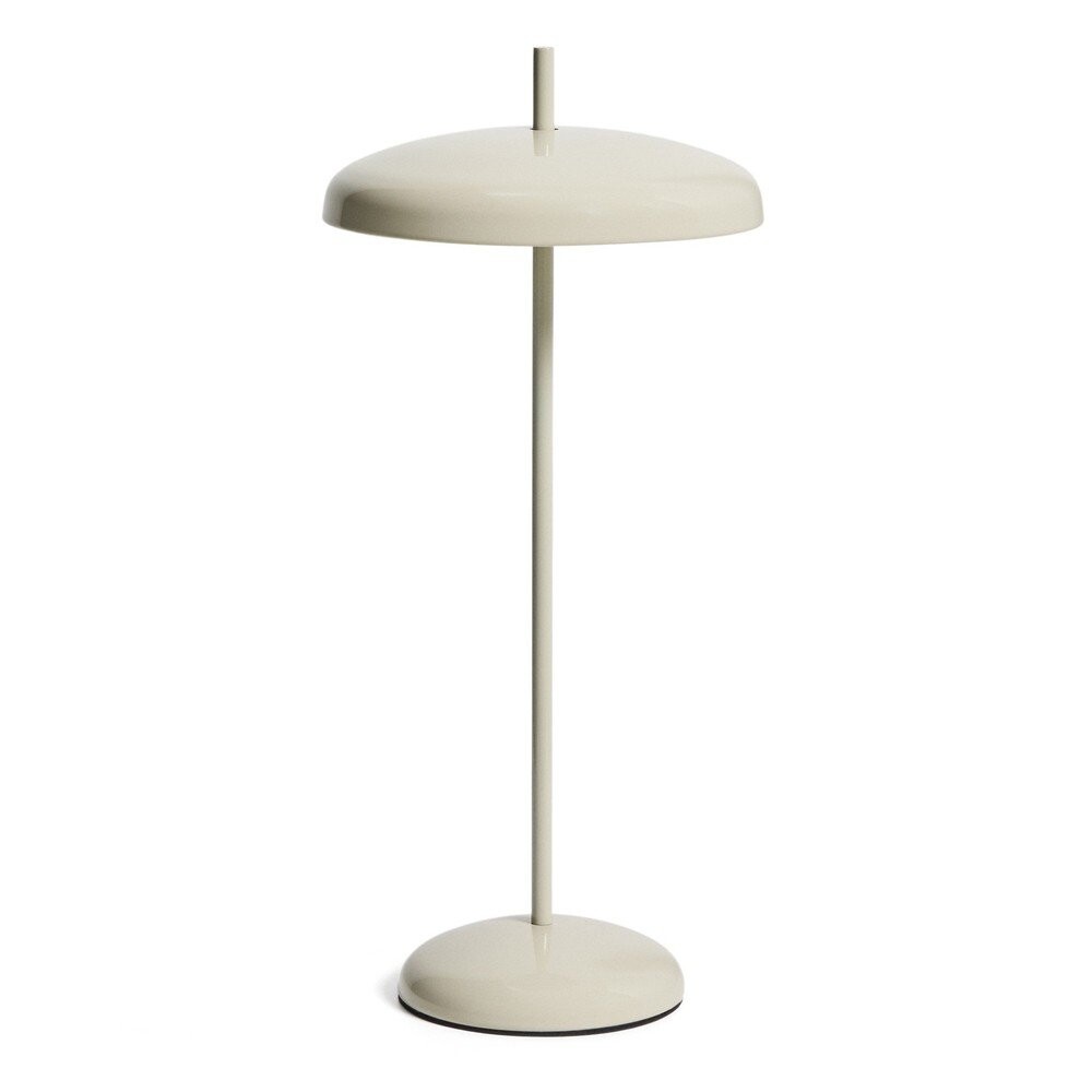 Šedá LED stmívatelná stolní lampa s kovovým stínidlem (výška 35 cm) Porte – Kave Home