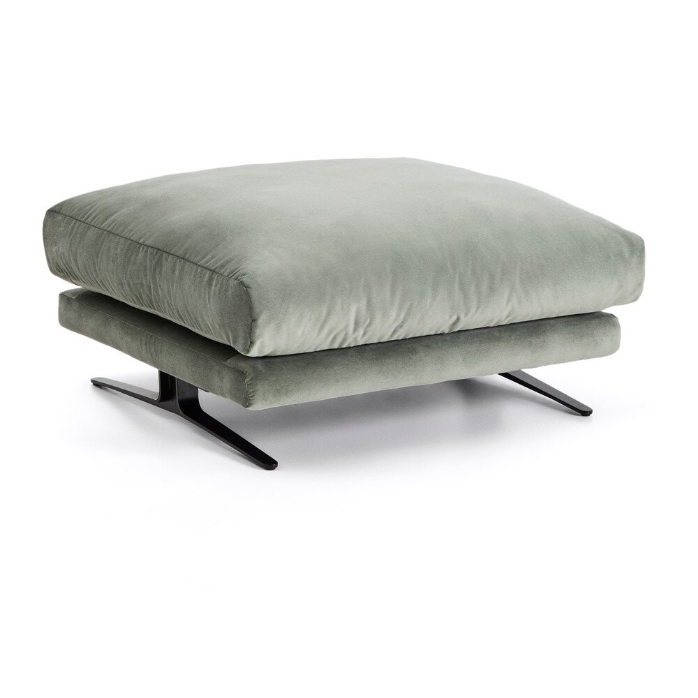 Zelená sametová podnožka Veliro – Kave Home