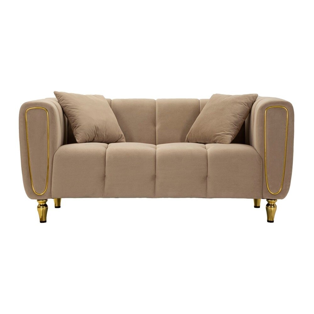 Taupe sametová pohovka 155 cm Alma – Mauro Ferretti