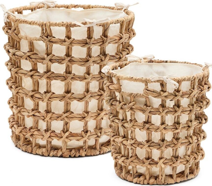 Košíky v sadě 2 ks z vodního hyacintu ø 38x38 cm Dilam – Kave Home