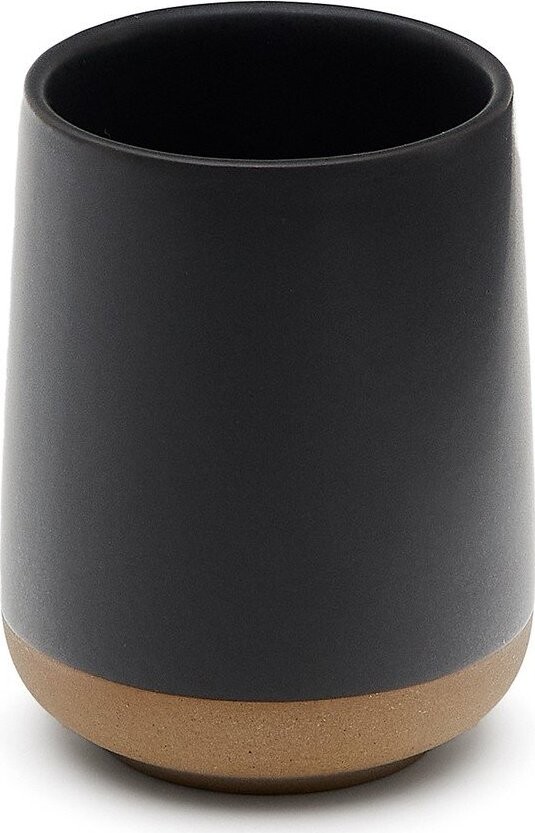 Tmavě šedý keramický kelímek na zubní kartáčky Silma – Kave Home