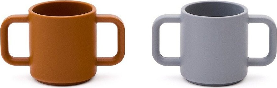 Modré/oranžové silikonové dětské hrnky v sadě 2 ks Lili – Kave Home