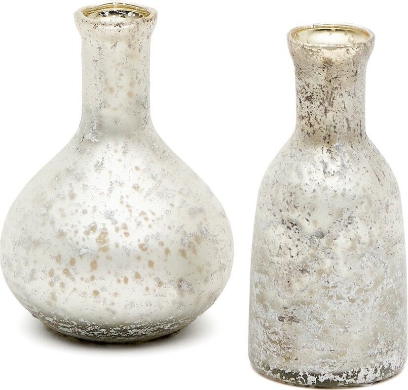 Ručně vyrobené vázy v sadě 2 ks ve stříbrné barvě (výška 13 cm) Deila – Kave Home