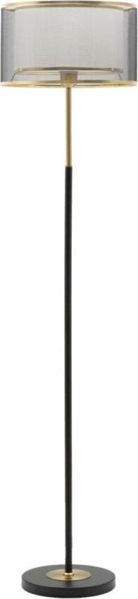 Černá/ve zlaté barvě stojací lampa s textilním stínidlem (výška 153 cm) Levels – Mauro Ferretti