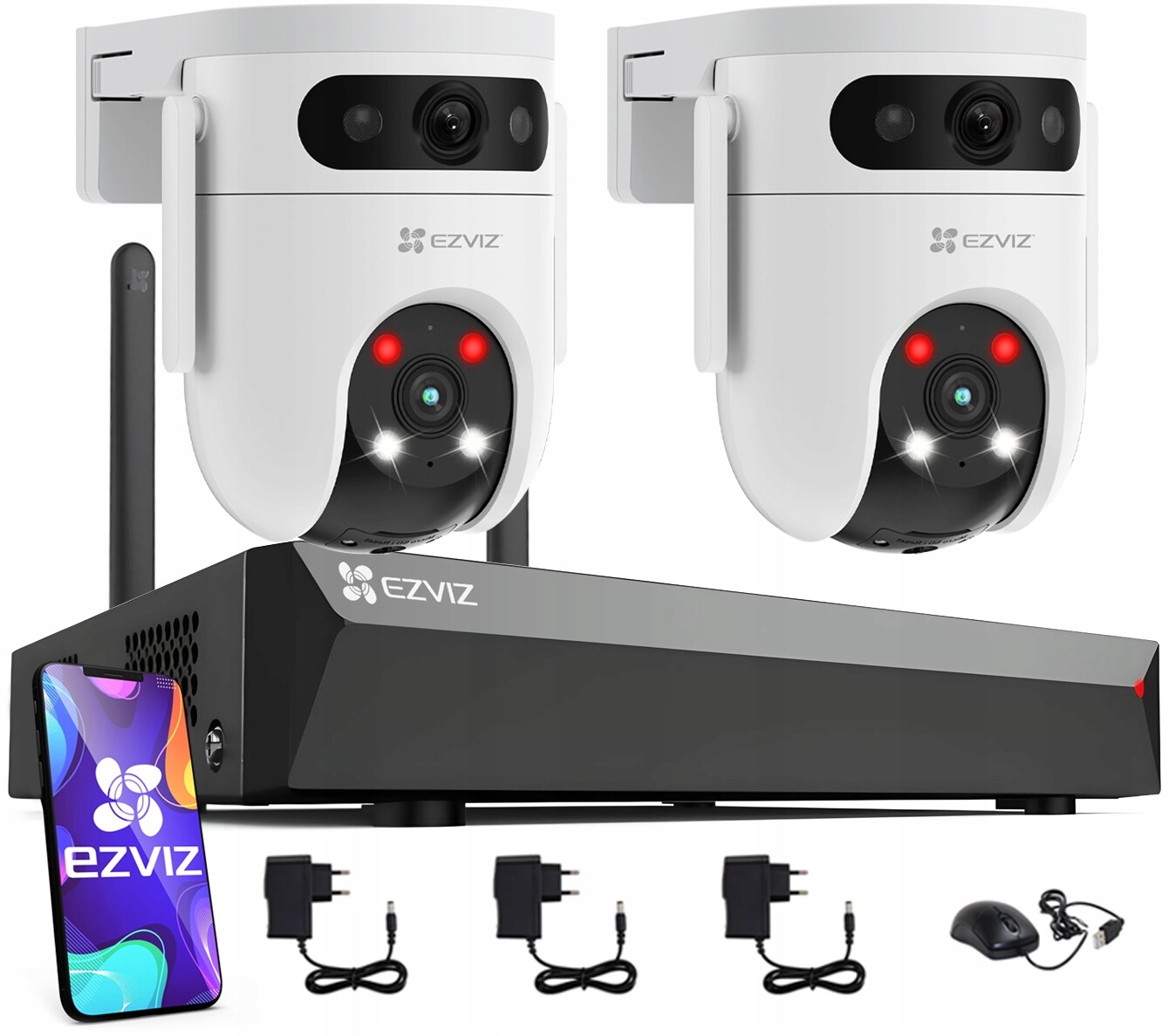 WiFi monitorovací sada Ezviz 2 kamery 10Mpx (5MP 5MP) Rotace 360° Nvr 8CH