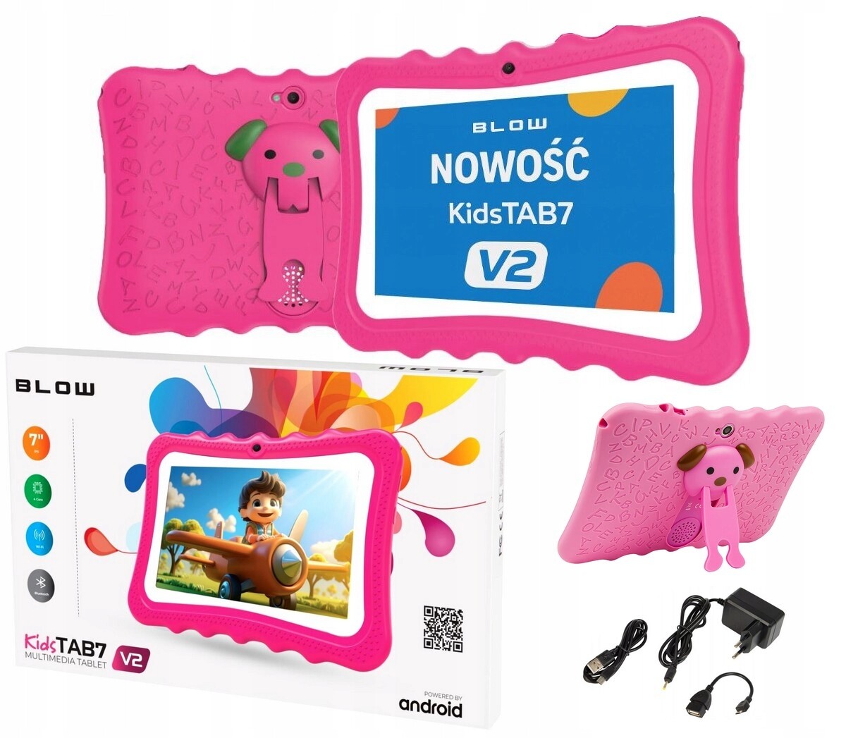 Tablet Pro Děti Kidstab 7 4 32GB Herní Konzole Růžový Dárek K Vánocům