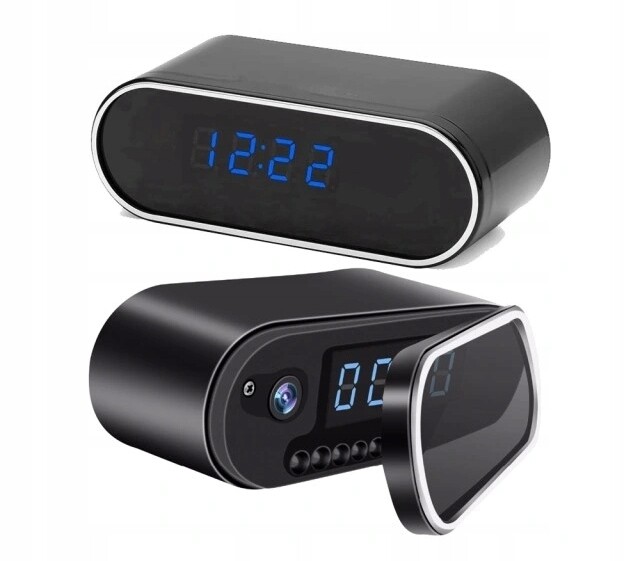 Mini Špionážní Kamera Skrytý Budík Wifi Hodiny Full Hd Živý Náhled