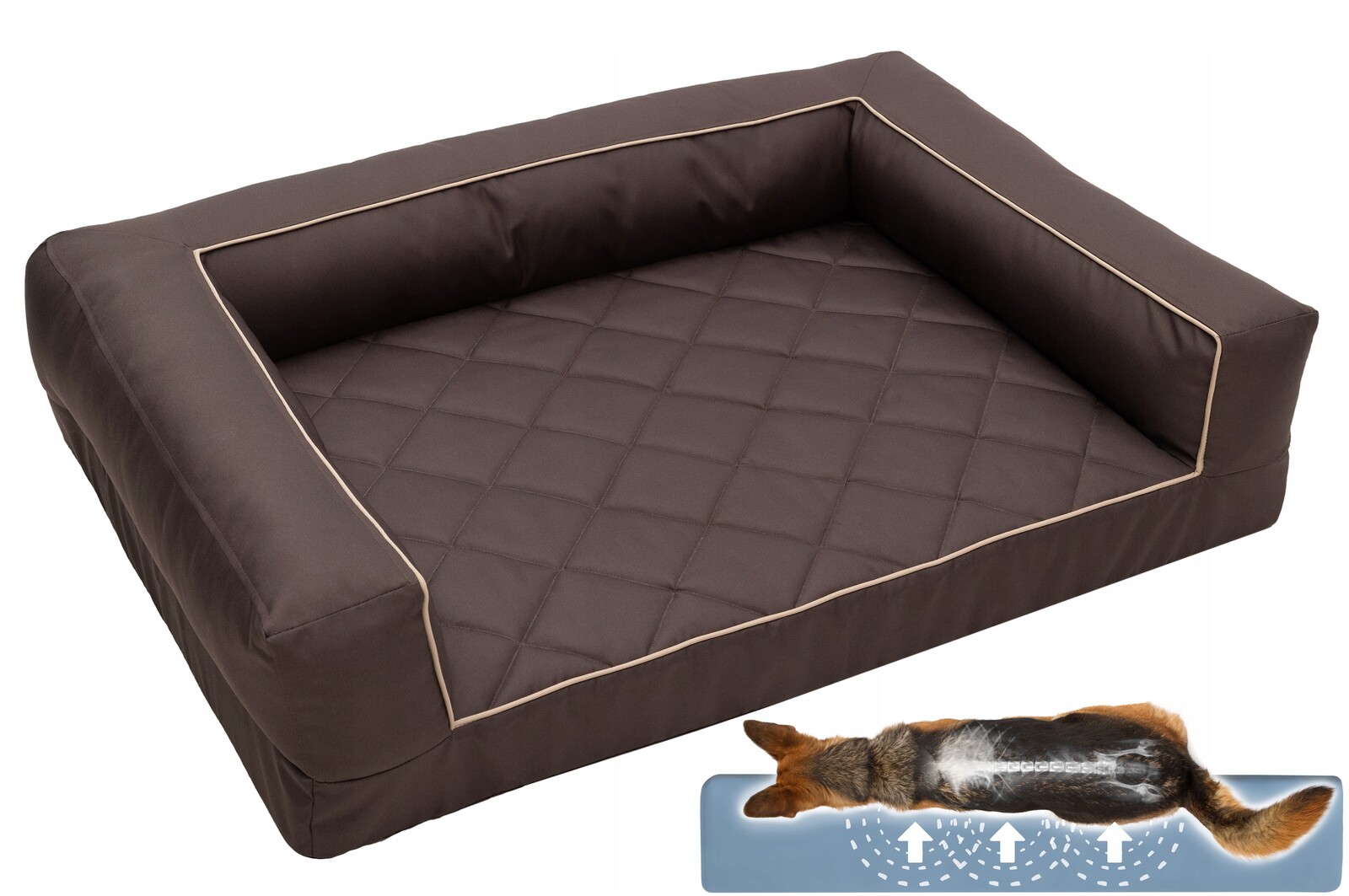 Pelíšek Pro Psa pohovka hnědá 100x70