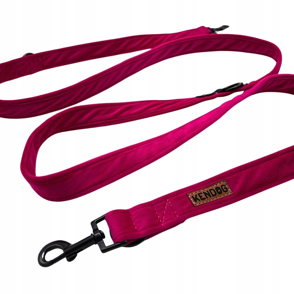 KenDog Vodítko přepínací Velvet Fuchsiová 200 cm 2 cm Pevná, podšitá Sametem