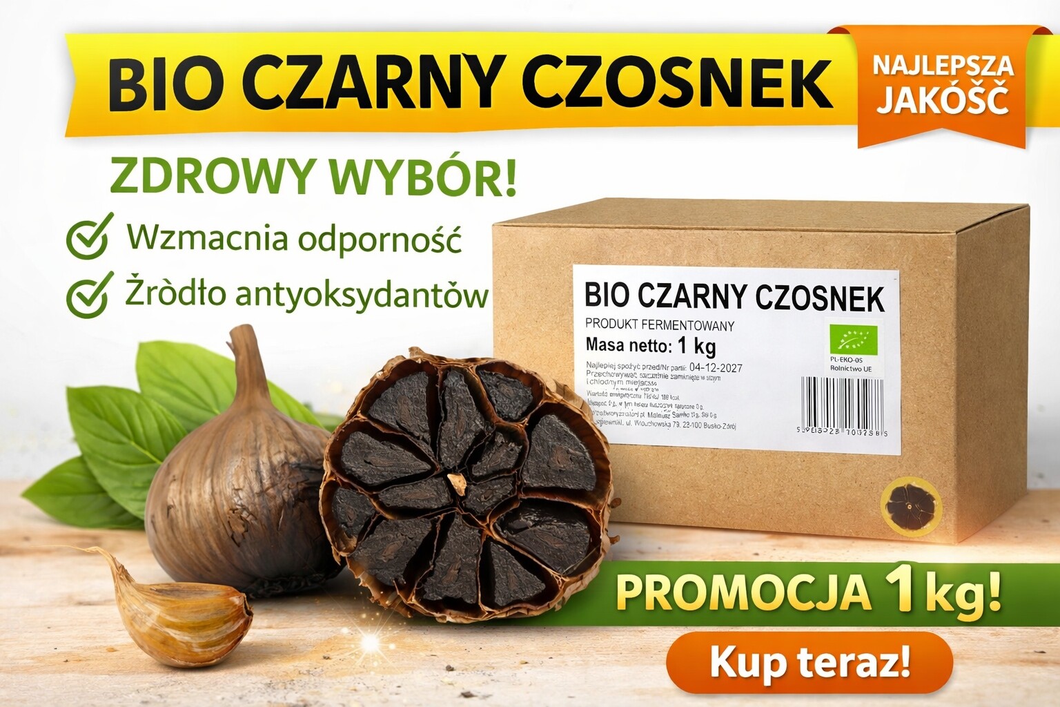 Česnek Černý Bio Polský Výrobce 1 kg