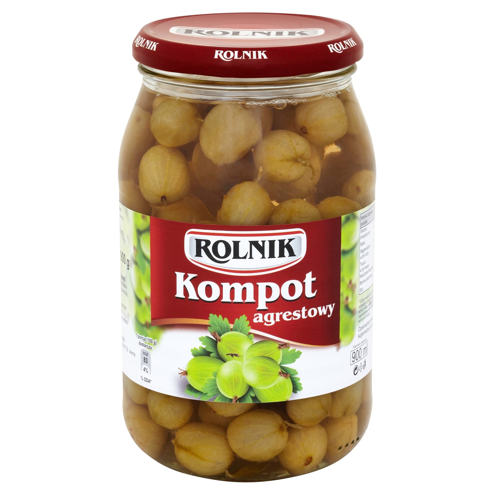 Rolnik Angreštový kompot 900 ml