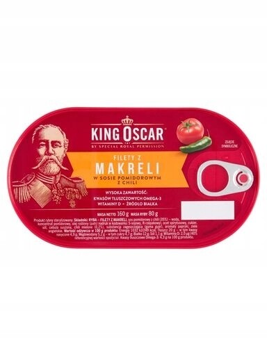 6 x King Oscar Filety z makrely v rajčatové omáčce s chilli 160 g