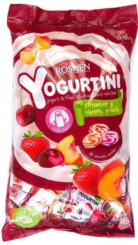 3x Roshen Bonbóny Yogurtini karamelky 1 kg