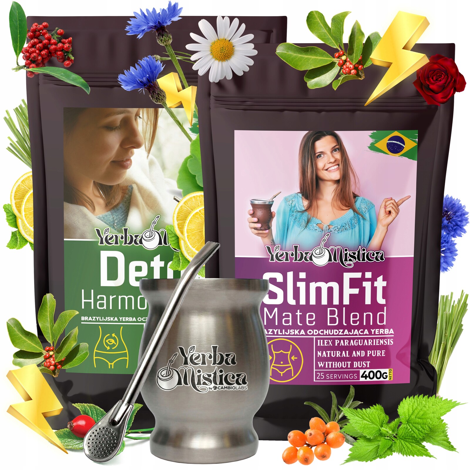 Sada Yerba Mate pro ženy Slim Fit Hubnutí Apetit s Matero Bombillou