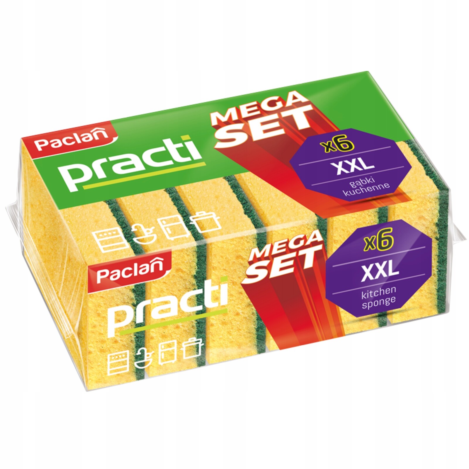 10X Paclan Gabky na nádobí Practi 6 ks XXL