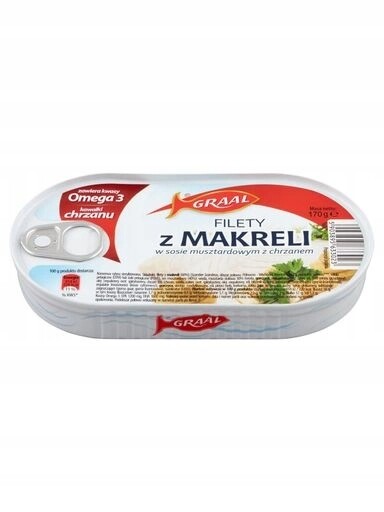 5 x Filety z makrely v hořčicové omáčce s křenem Graal 170 g