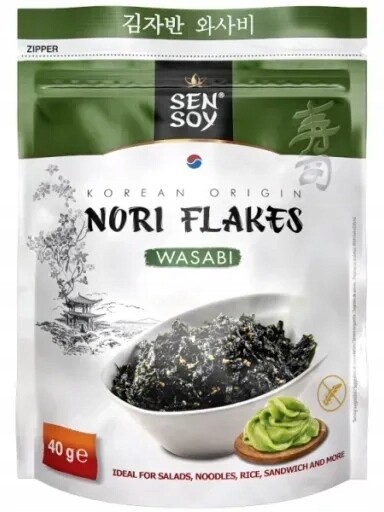 4x Vločky Nori Flakes Wasabi 40 g Sen Soy