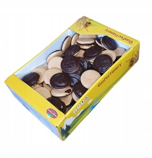 Sušenky Piškoty s malinovým želé 5 kg v mléčné čokoládě