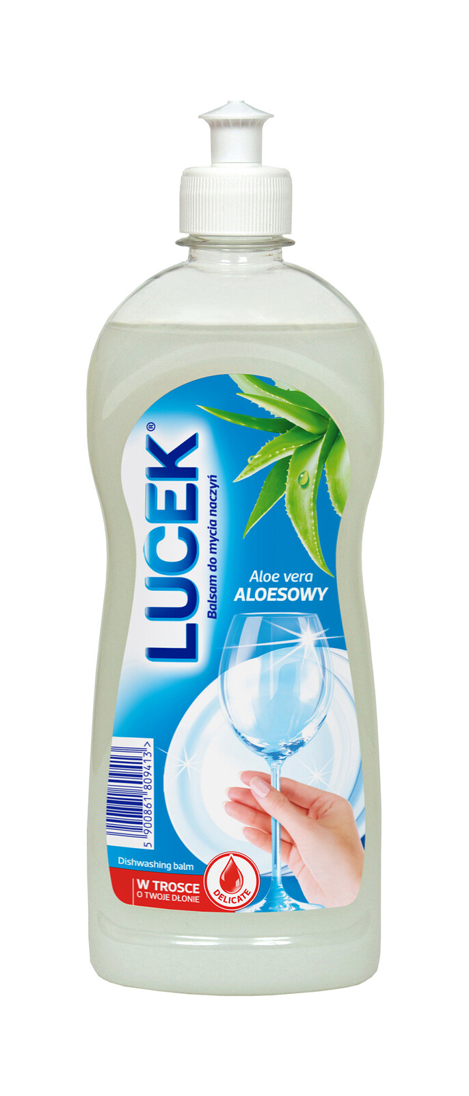 13X Lucek, Tekutý prostředek na mytí nádobí, aloe, 500 ml
