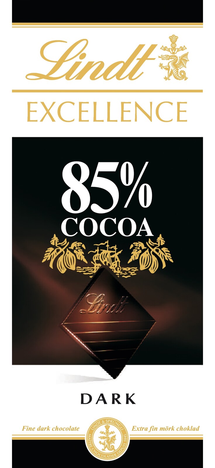 3x Čokoláda excellence 85% cacao Lindt 100 g