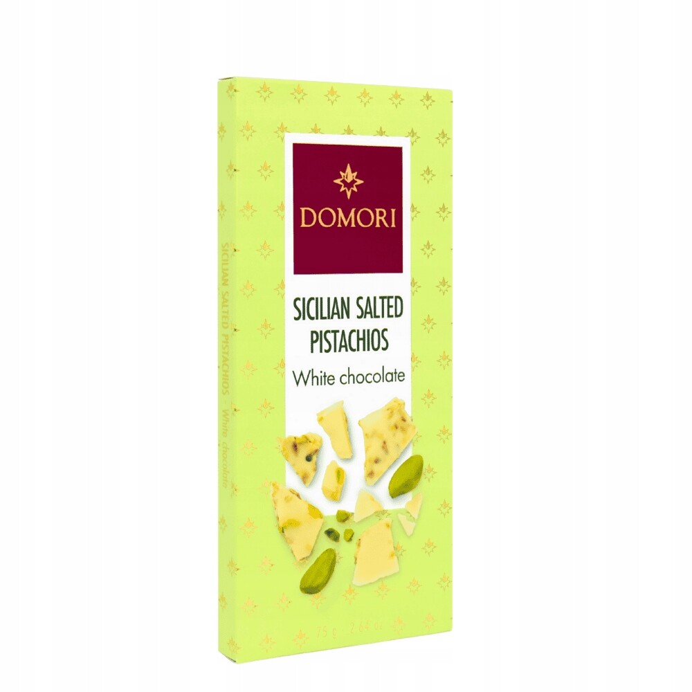 3x Domori čokoláda bílá s solenými pistáciemi 75 g