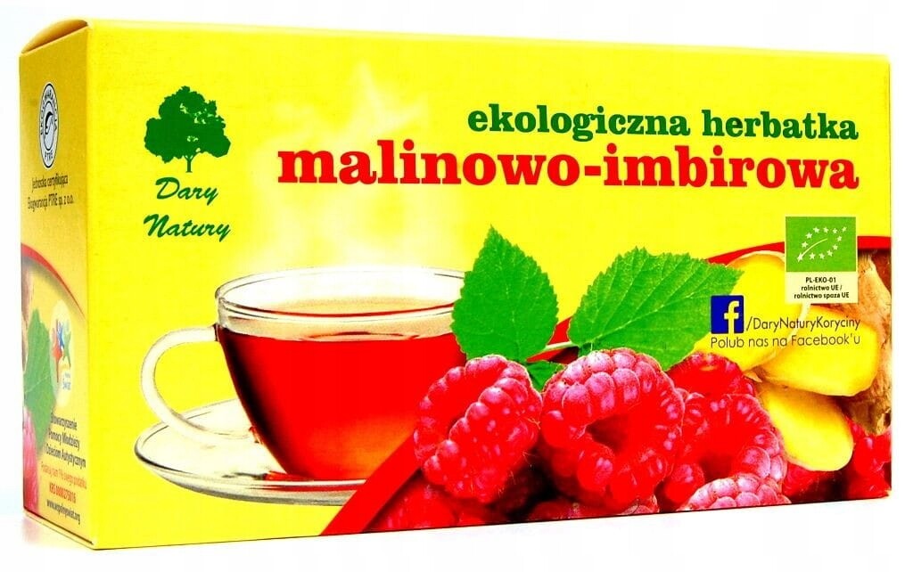 Malinový Zázvorový Čaj Bio (20 x 3 g) Dary Natury