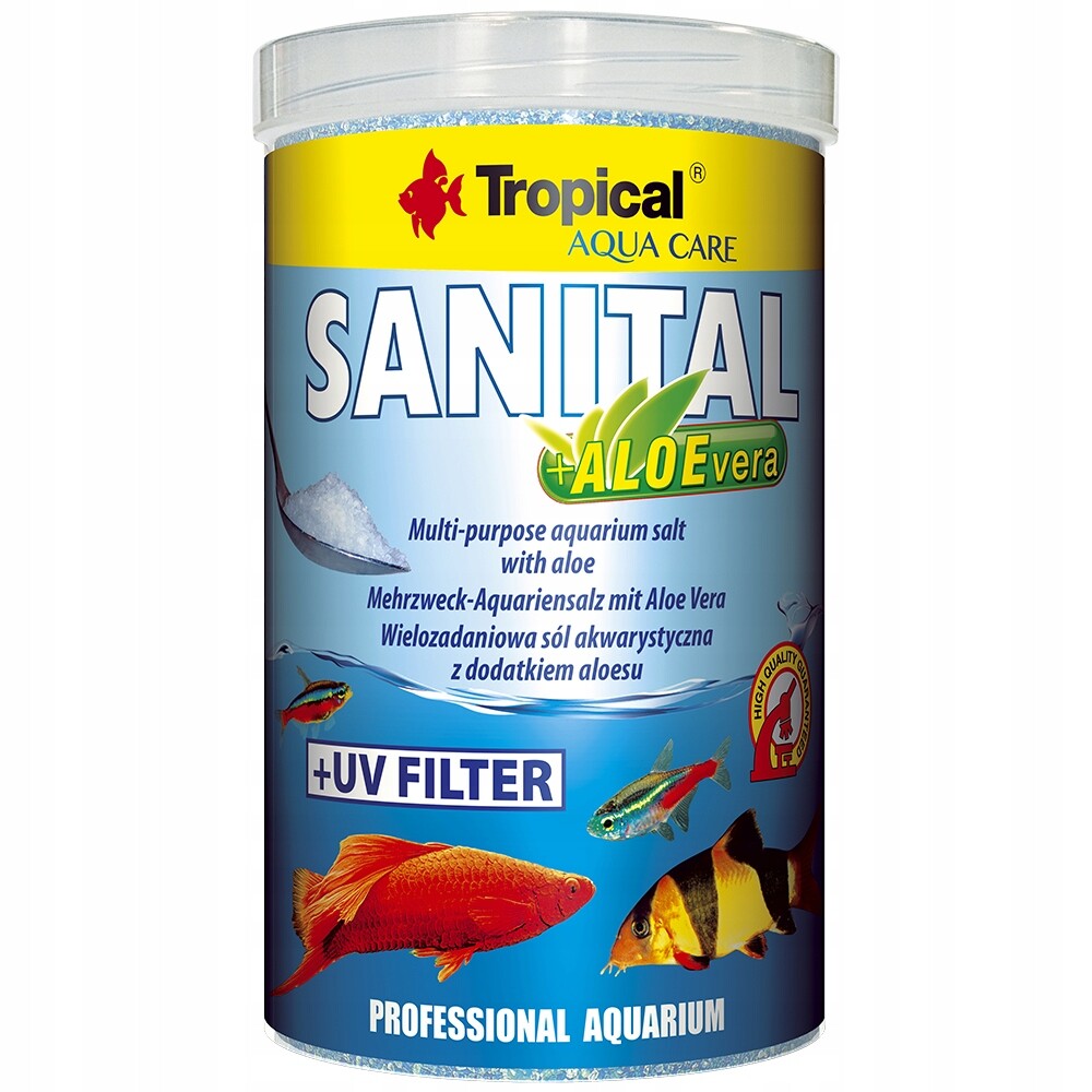 2x Tropical akvarijní sůl Sanital aloevera 500 ml/600 g