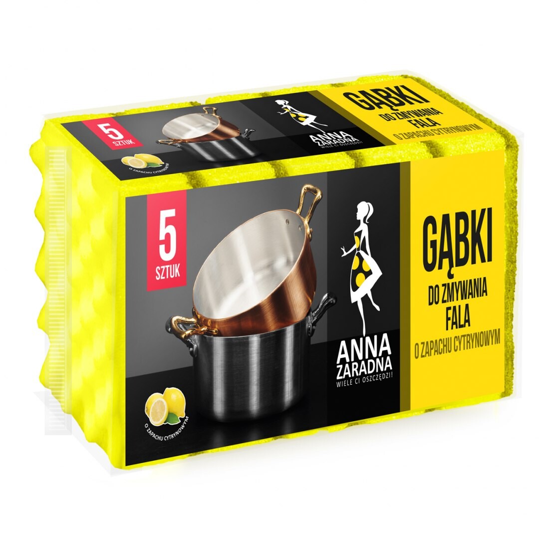 8X Anna Zaradna Houbičky na mytí vlny s citronovou vůní 5 ks