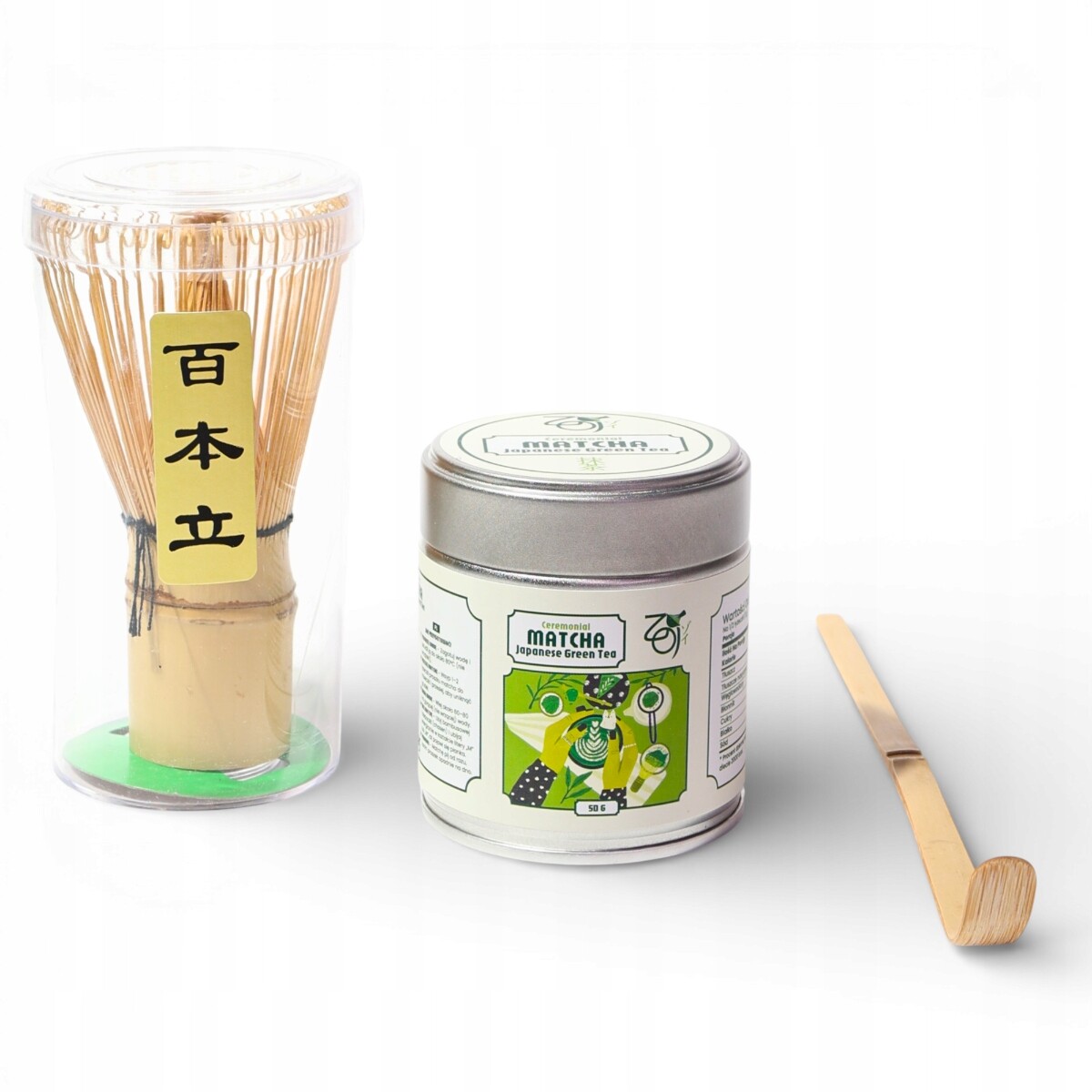 Bambusová dárková sada pro Matchu Zoi 50g Metlička Lžička Matcha