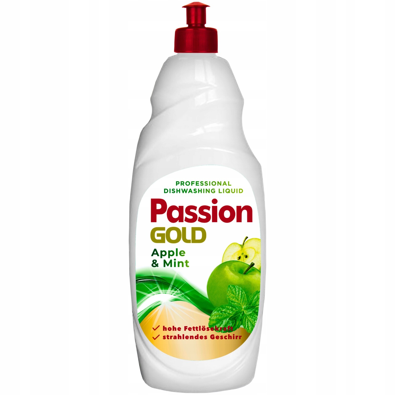 9X Passion Gold, Tekutý přípravek na nádobí Apple & Mint, 850 ml