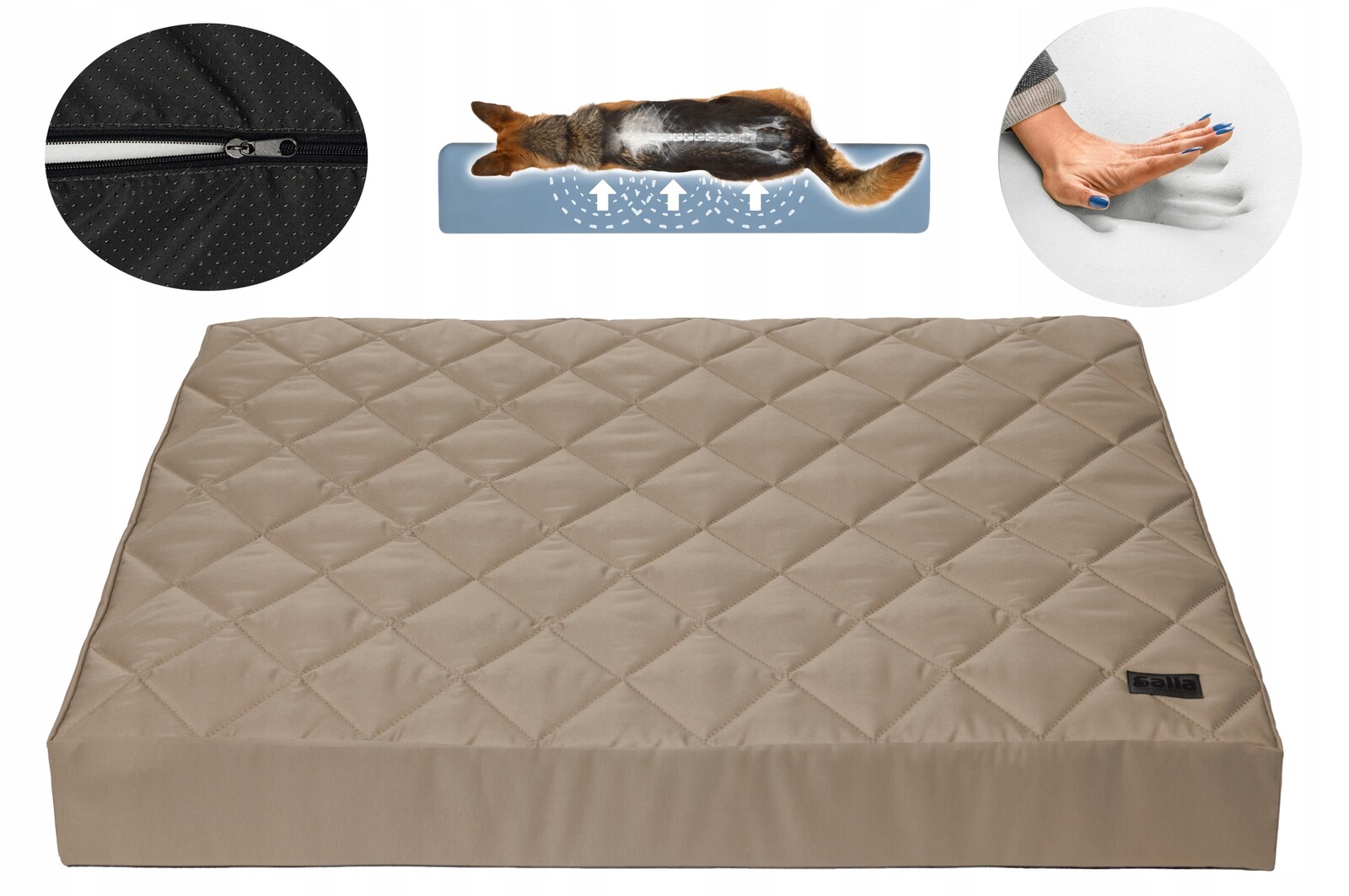 Pelíšek pro psa Voděodolné pěnová matrace se zámkem 100x70