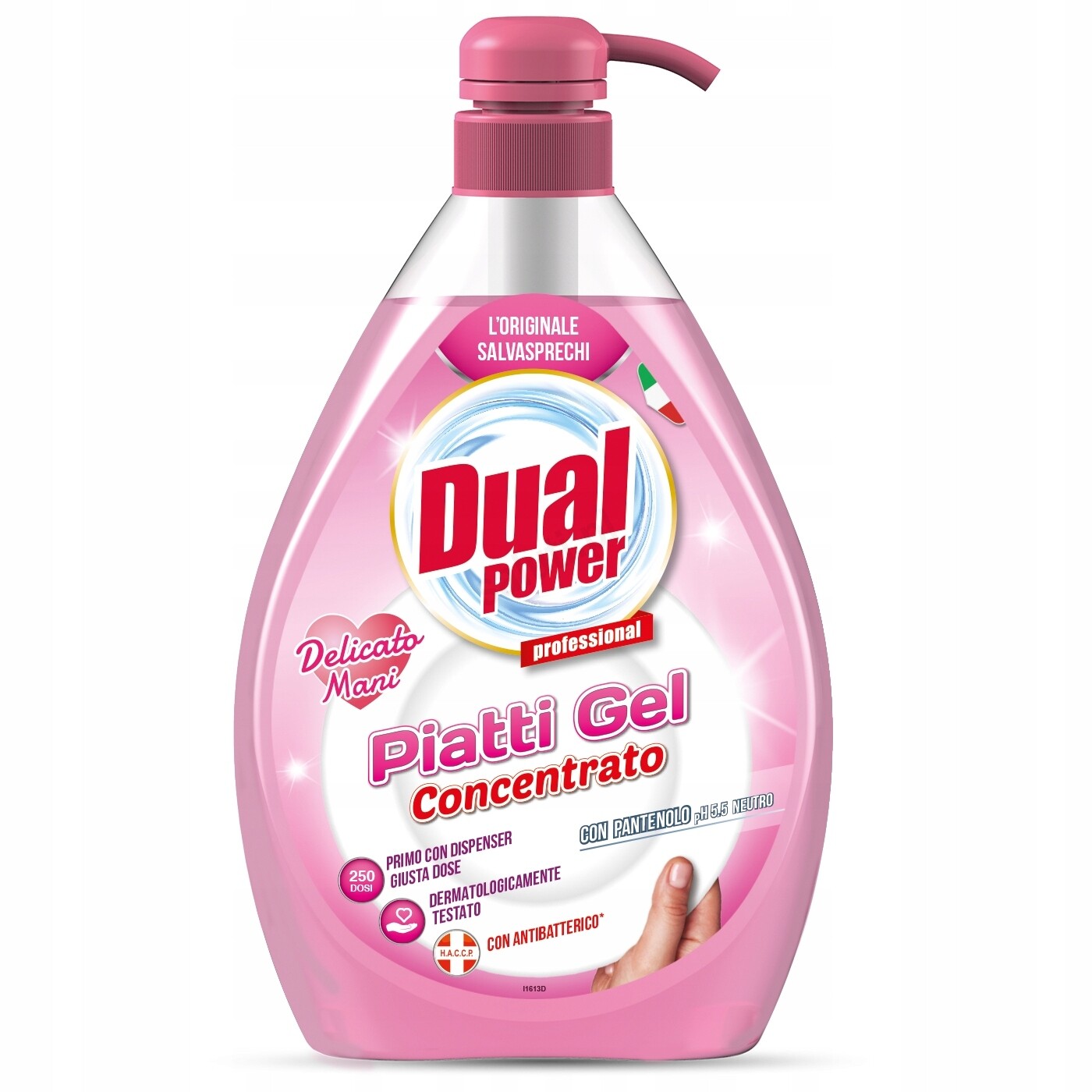 5X Dual Power Tekutý přípravek na nádobí Jemné Ruce Itálie 1L