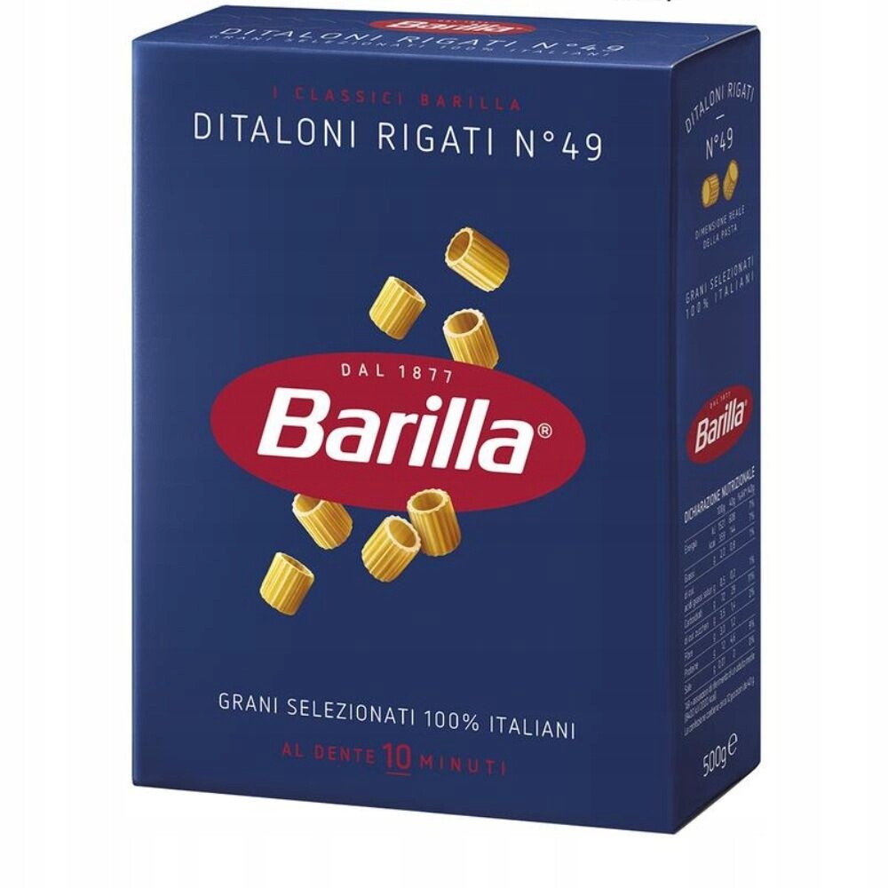8x Těstoviny Ditaloni Rigati n.49 500g Barilla