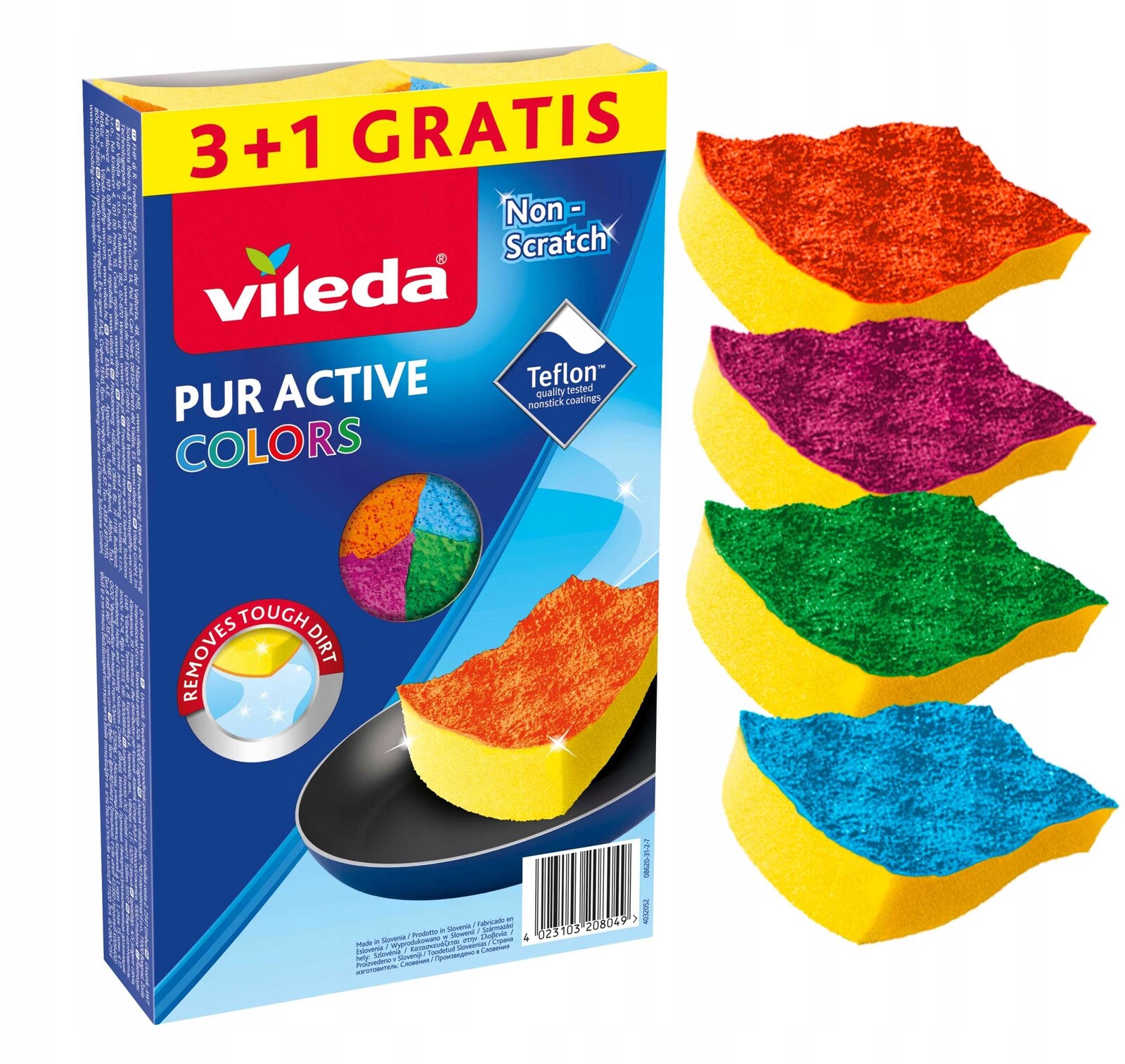 5X Vileda Myčka Vileda Pur Active Colors 4 ks