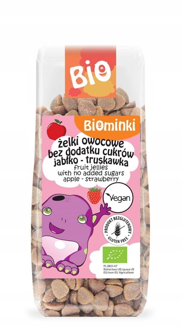 3x Želé Bonbony Želé Bez Přidaných Cukrů Jablko Jahoda Bio 150 g Biominki
